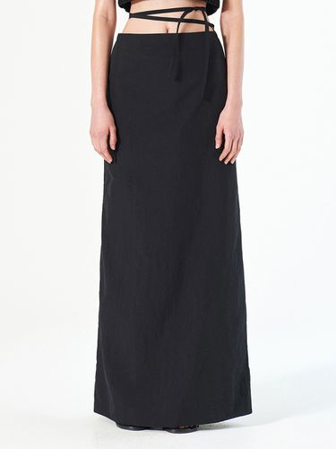 Wrinkled Maxi Skirt - Black - DIAGONAL - Modalova