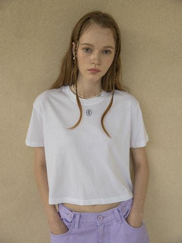 Crop Logo T-Shirt_White - clet - Modalova