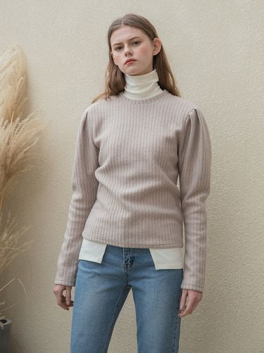 Round Neck Puff Knit_Beige - clet - Modalova