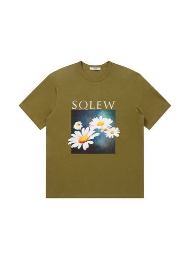 Flower Graphic Short Sleeve T-shirt - SOLEW - Modalova