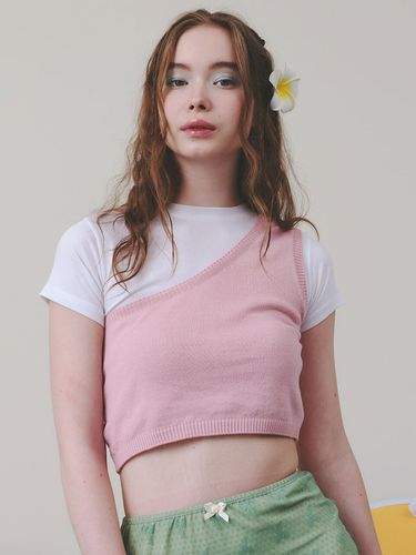 Mermaid Half Asymmetrical Sweater Top_Pink - LETTER FROM MOON - Modalova