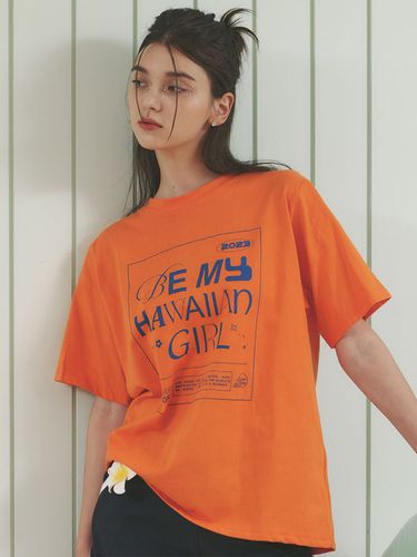 Oversized T-shirt_Orange - LETTER FROM MOON - Modalova