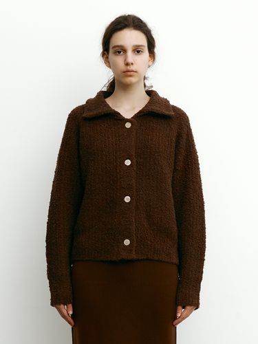 Low-gauge Boucle Collar Cardigan _Brown - STEP AROUND - Modalova