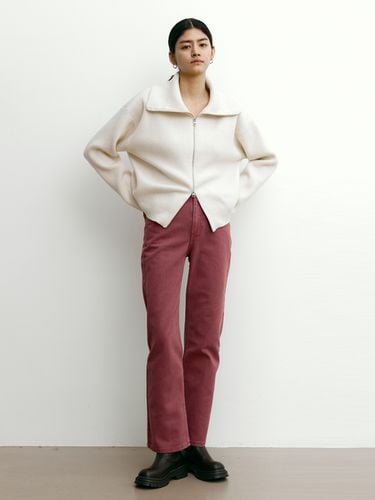 Straight Fit Washed Cation Pants _Pink - STEP AROUND - Modalova