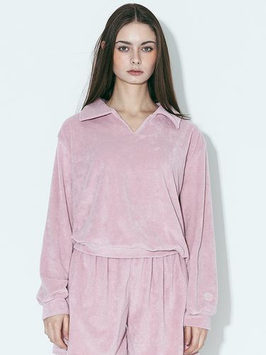 Terry Collar T-Shirt _ Pink - AGENTPEEK - Modalova