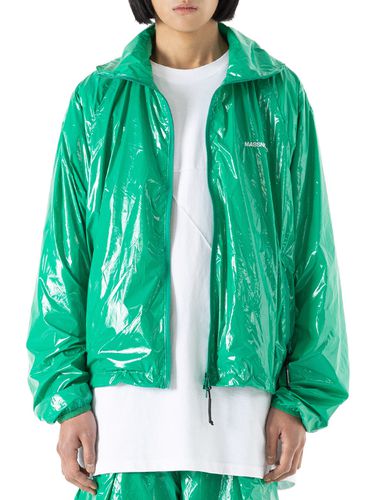 C-Logo Cropped Satin Jacket _ Green - MASSNOUN - Modalova