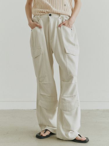 Utility Cargo Wide Denim Pants - NOIRER - Modalova