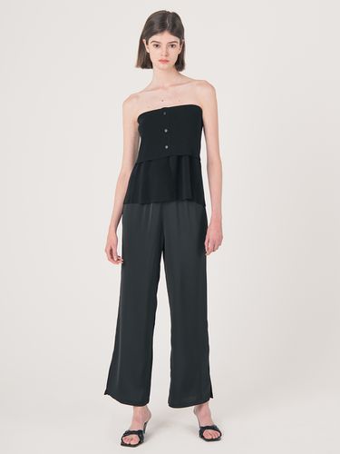 Satin Drape Pants - Black - We’Dee - Modalova