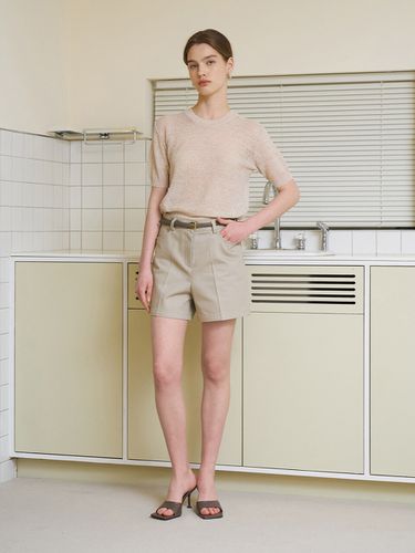 Slub Denim Shorts - RENEJ - Modalova