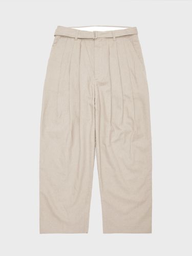 Belted Pleated Linen Trousers _ - TLEYOUNG - Modalova