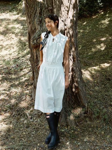 Neck Tie Sleeveless Dress _White - a.t.corner - Modalova