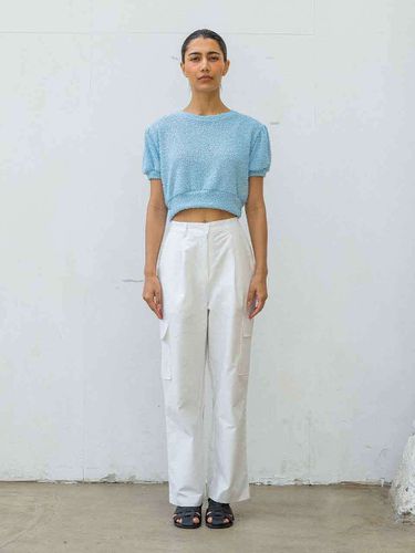 Cropped Crewneck T-Shirt _ Sky Blue - AGENTPEEK - Modalova