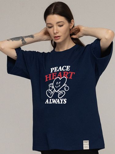 Peace Heart Comics T-shirt [Navy] - GRAVER - Modalova