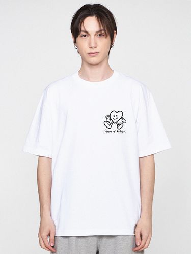 Line Heart Comics Logo T-shirt [White] - GRAVER - Modalova