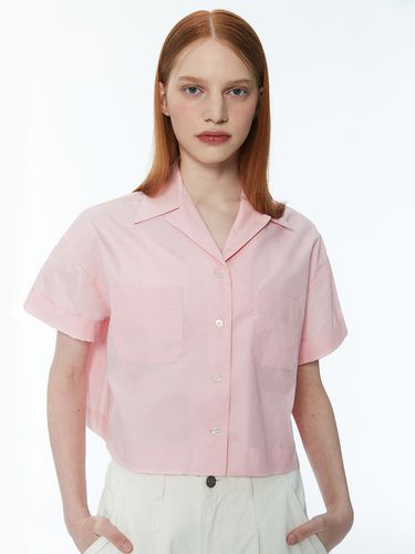 Solid Crop Shirt_Pink - MUDIDI - Modalova