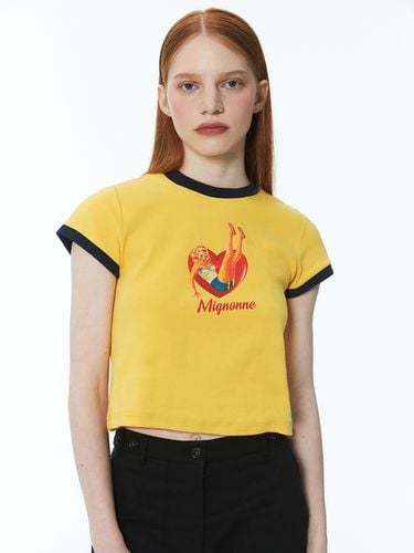 Pin-Up Girl Crop T-shirt_Yellow - MUDIDI - Modalova