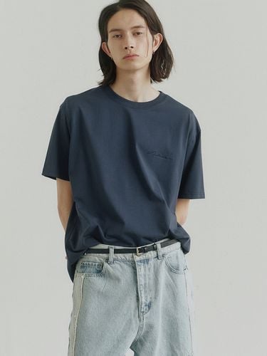 Supima Cotton Lux Half T-Shirt_Navy - NOIRER - Modalova