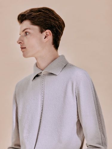 E-Cuneo Long Sleeve Collar Knit_S.Grey - EDWARDMAX - Modalova