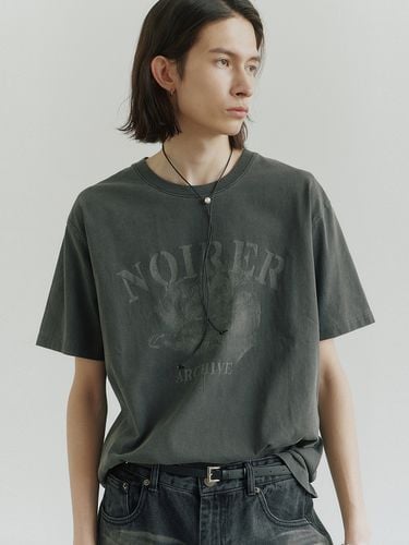 Archive Print T-Shirt_Gray - NOIRER - Modalova