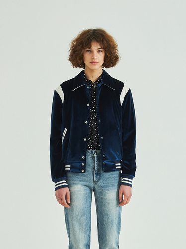 Velvet Varsity Jacket_Blue - Rolling Studios - Modalova