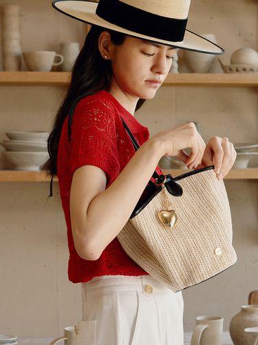 H Holiday Rattan Bucket Bag - ANEDIT - Modalova