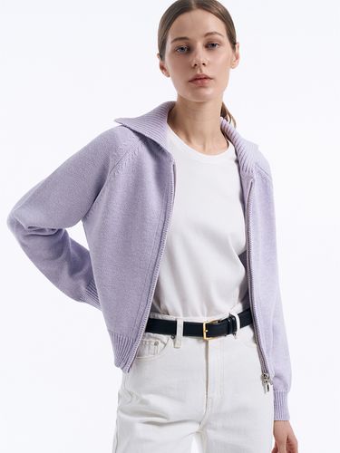 Raglan Two-way Zip-up Cardigan _Lavender - Lamerei - Modalova