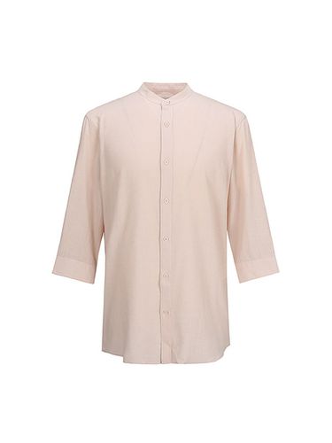 Henley Neck Cropped Sleeve Shirts _ - ADHOC - Modalova