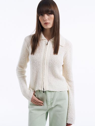 Tail Yarn Two-way Zip-up Cardigan - Lamerei - Modalova