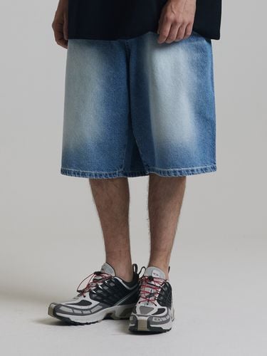 Brushed Bermuda Denim Shorts_Indigo Blue - OTHERFITS - Modalova