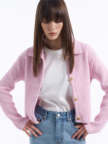 Crop Knit Cardigan _Pink - Lamerei - Modalova