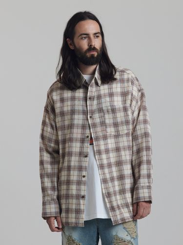 Seersucker Check Shirt_Beige - OTHERFITS - Modalova