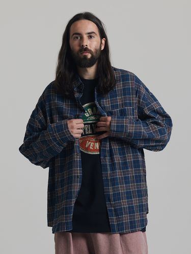 Seersucker Check Shirt_Navy - OTHERFITS - Modalova