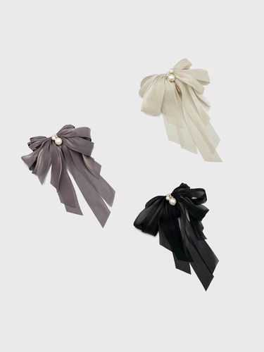 Lavish Pearl Ribbon Hair Clip - Jean Paul Clarisse - Modalova