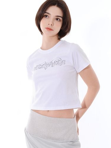 Ethnic Melt Cropped T-Shirt _ White - PIECEMAKER - Modalova