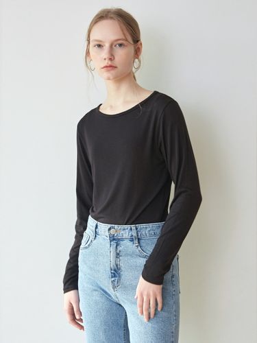 Boat Slim Long Sleeve Top _Black - NICK&NICOLE - Modalova