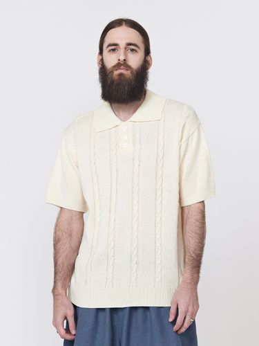 Cable Collared Short Sleeve Sweater - CARGOBROS - Modalova