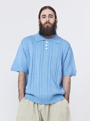 Cable Collared Short Sleeve Sweater - CARGOBROS - Modalova