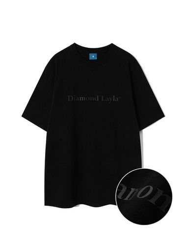 Silicone Logo Short Sleeve T-shirt_Black - DIAMOND LAYLA - Modalova