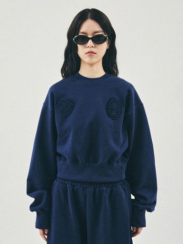 Open Back Sweatshirt_Navy - karactor - Modalova