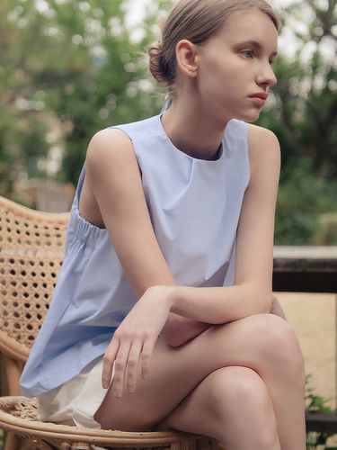 A-line Sleeveless Blouse_Sky Blue - hardcore happiness - Modalova