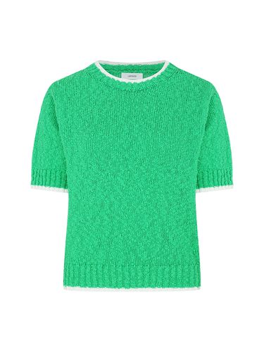 Line Color Block Knit Top - Green - Lamerei - Modalova