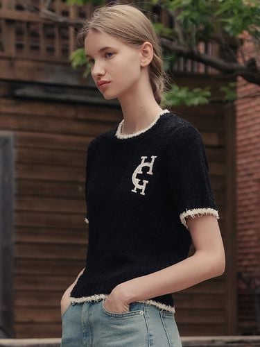 HCH Embroidery Summer Boucle Sweater_Black - hardcore happiness - Modalova