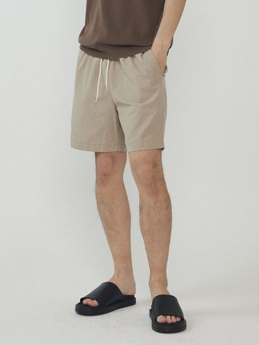 Linen Like Short Pants_Light Beige - Analogmood - Modalova