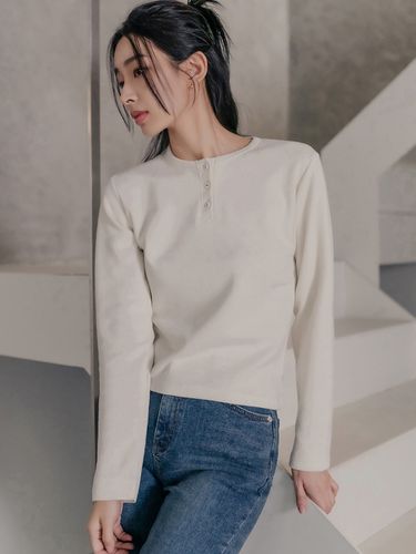 Button Long Sleeve Top - hardcore happiness - Modalova