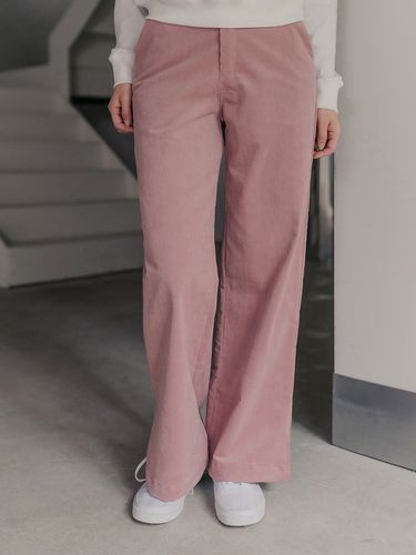 Corduroy Wide Cut Pants_Pink - hardcore happiness - Modalova