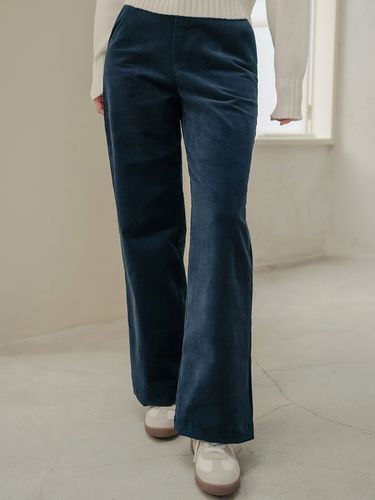 Corduroy Wide Cut Pants_Navy - hardcore happiness - Modalova