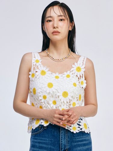 Daisy Short Sleeveless T-Shirt_Off White - The GREATEST - Modalova