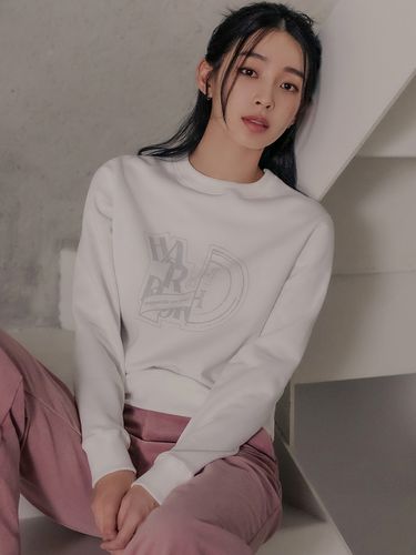 Half Symbol Logo Sweatshirt_White - hardcore happiness - Modalova