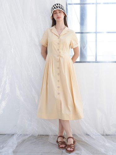 Tuck Pleated Shirt Dress - OLIVE DES OLIVE - Modalova