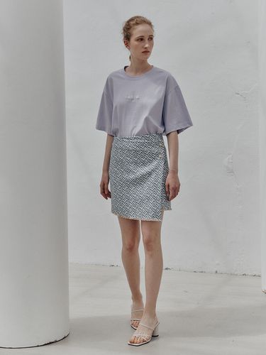 LOU Button Tweed Skirt ()(Imported fabric from Italy) - MUSEE - Modalova